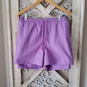 New bp Nordstrom Women's Plus 3X Drawstring Cotton Pullon Elastic Shorts Purple